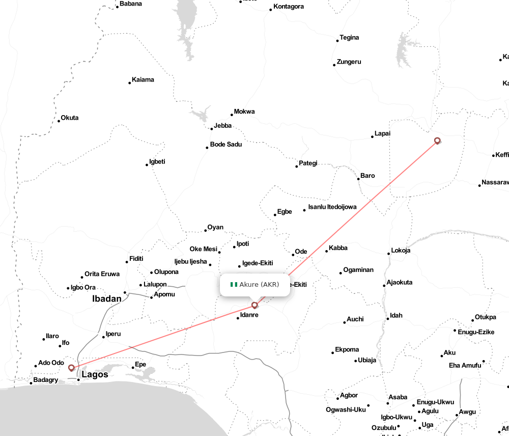 Flight map for AKR
