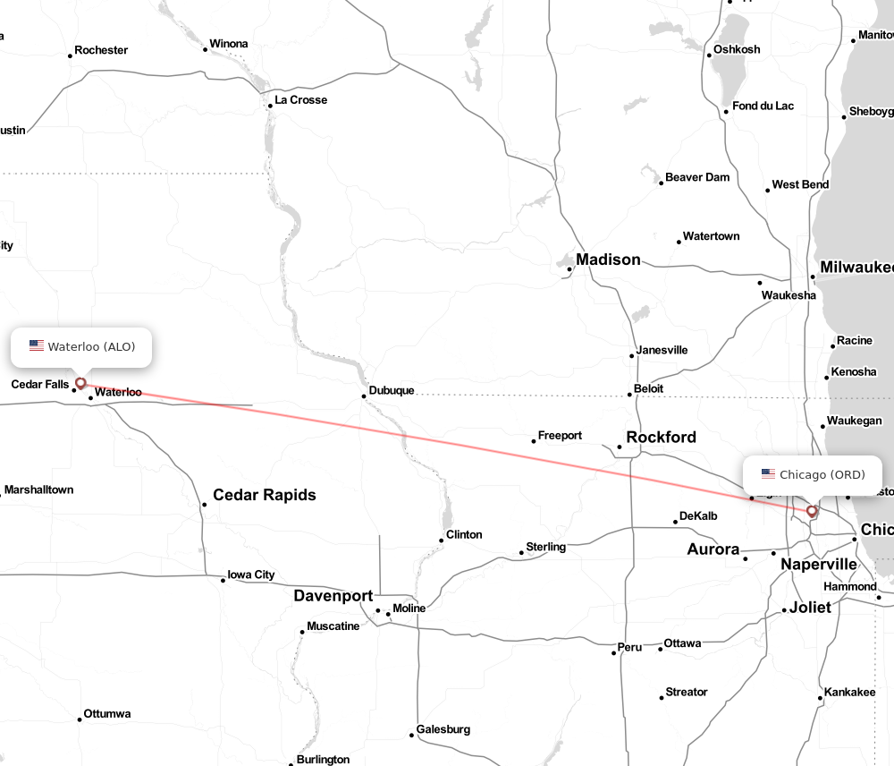 Flight map for ALO