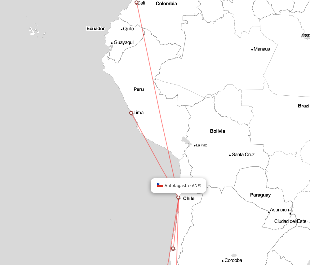 Flight map for ANF