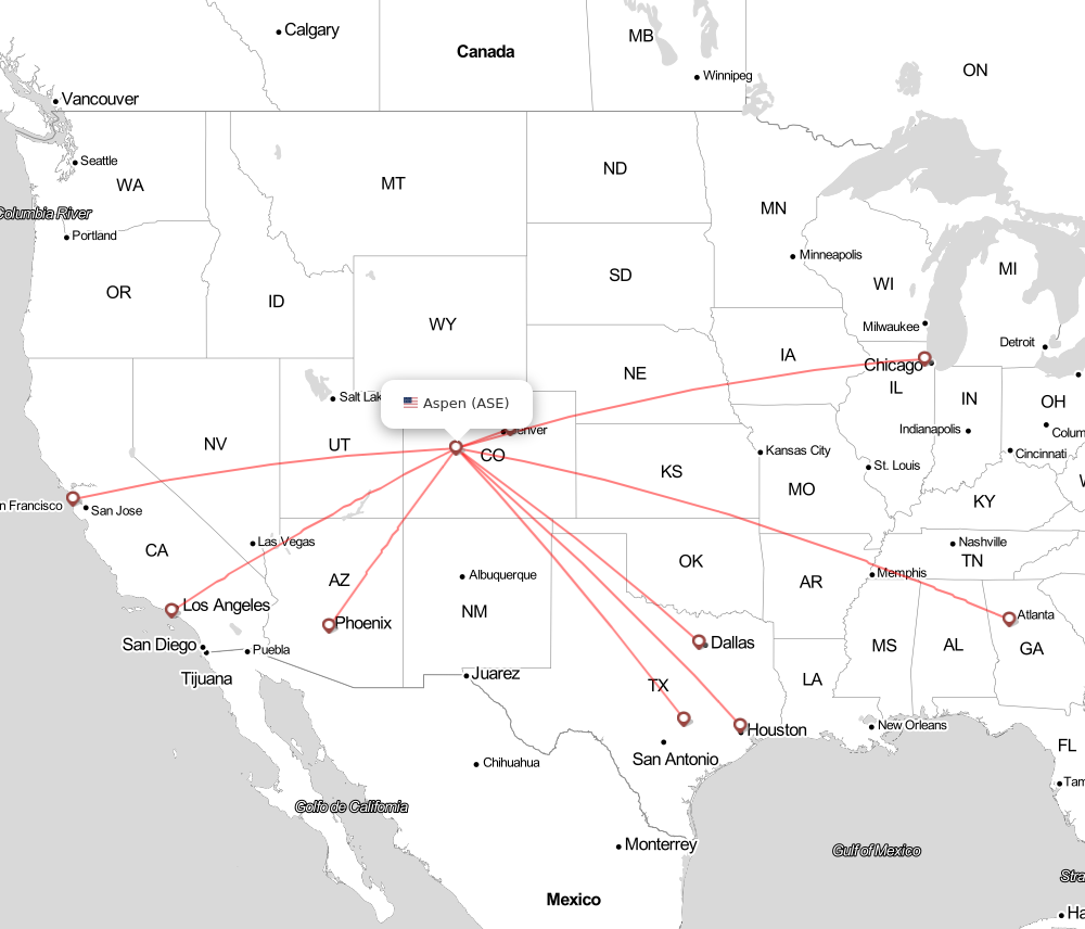 Flight map for ASE