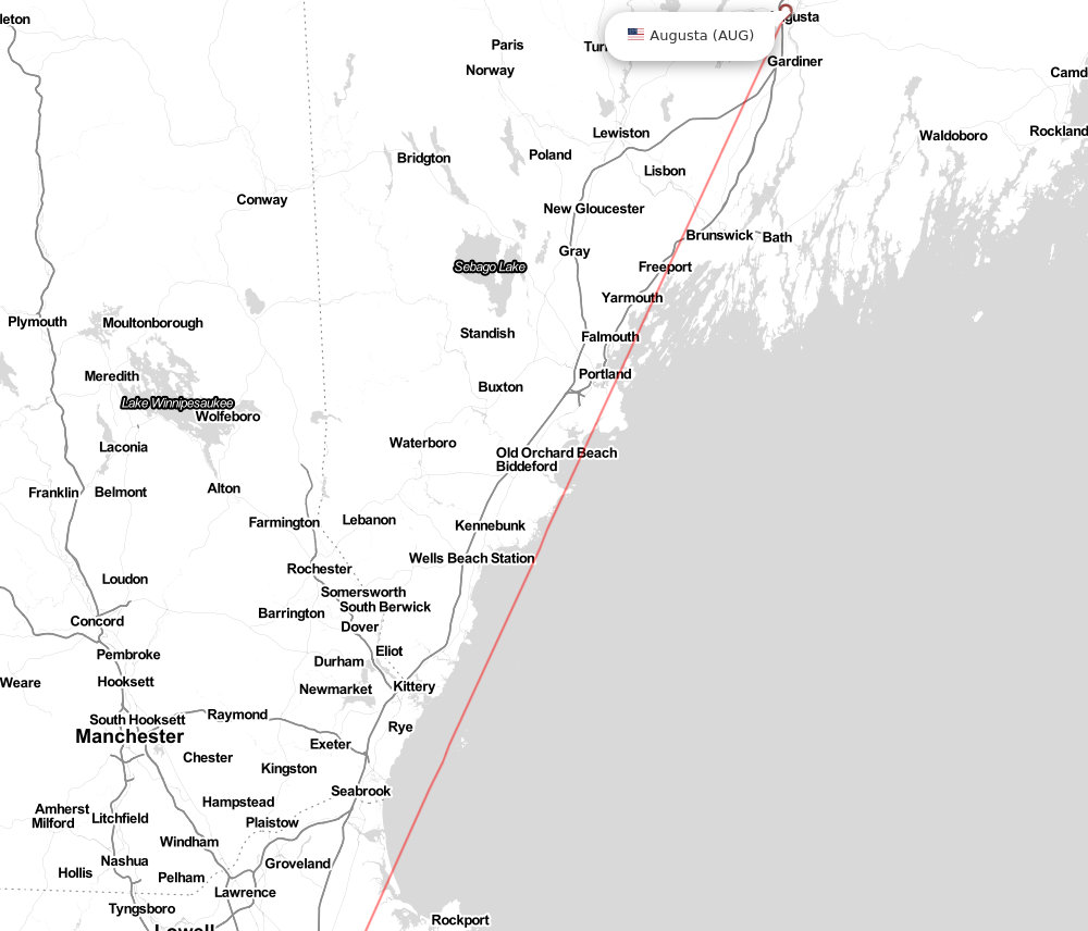 Flight map for AUG