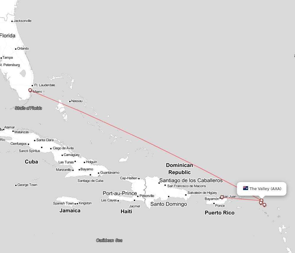 Flight map for AXA