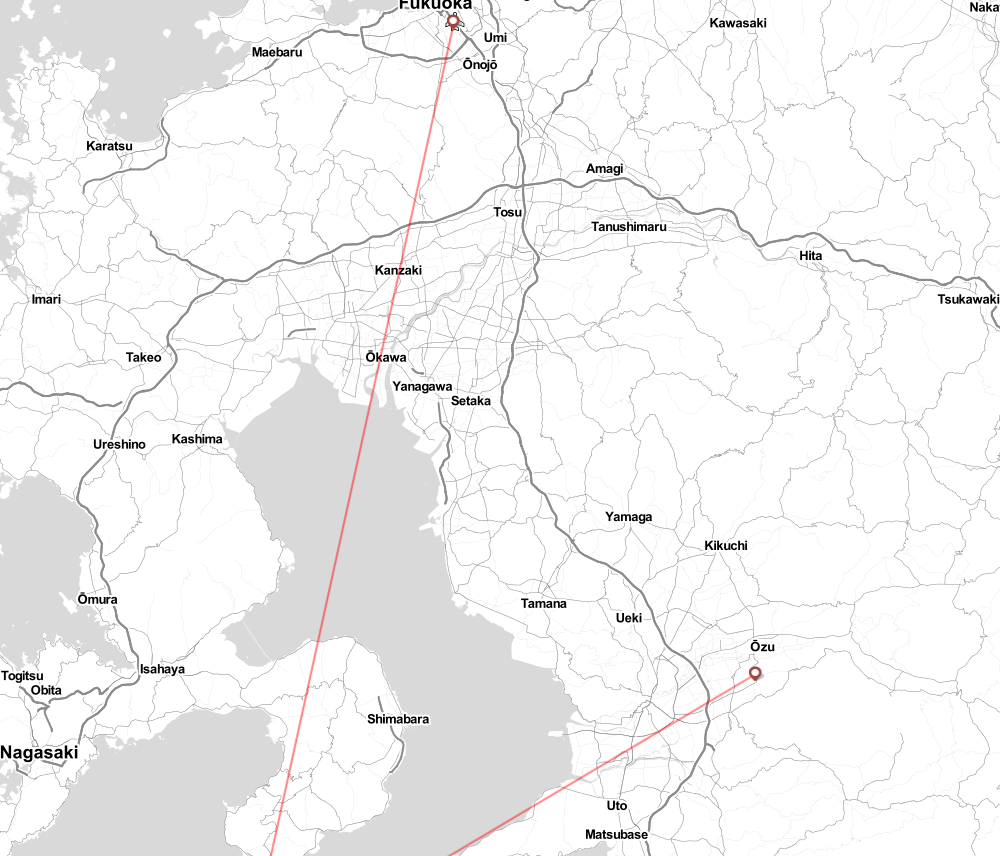 Flight map for AXJ