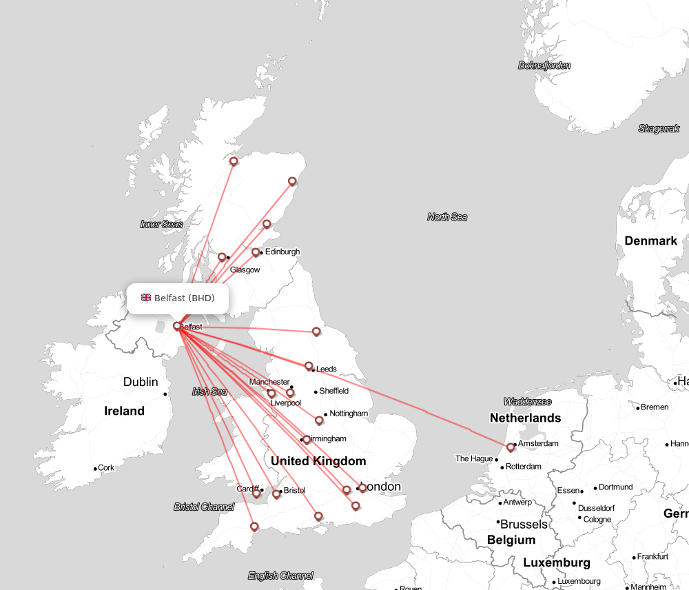 Flight map for BHD