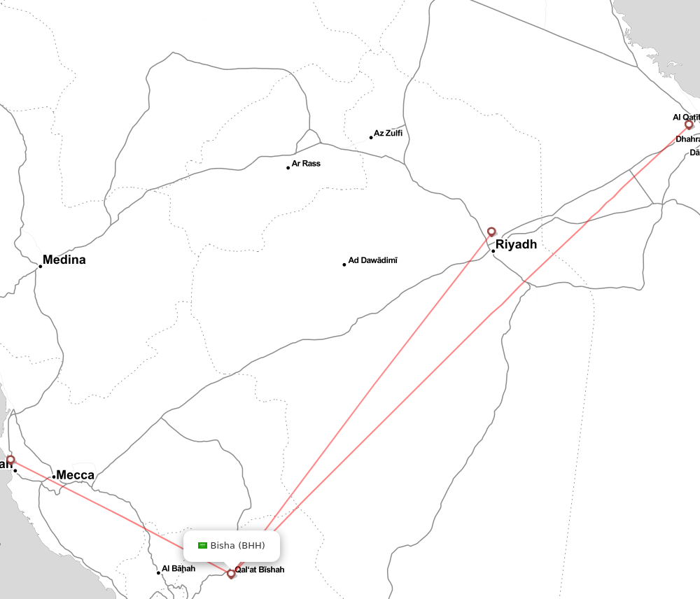 Flight map for BHH