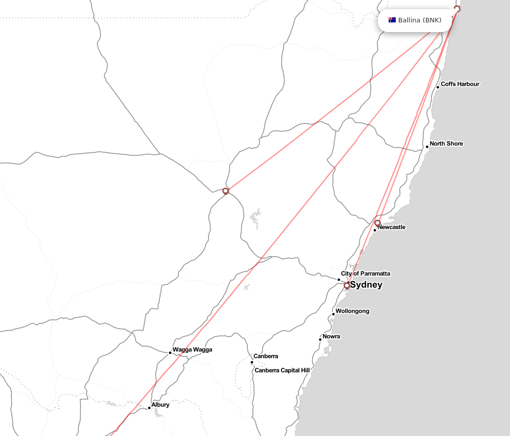 Flight map for BNK