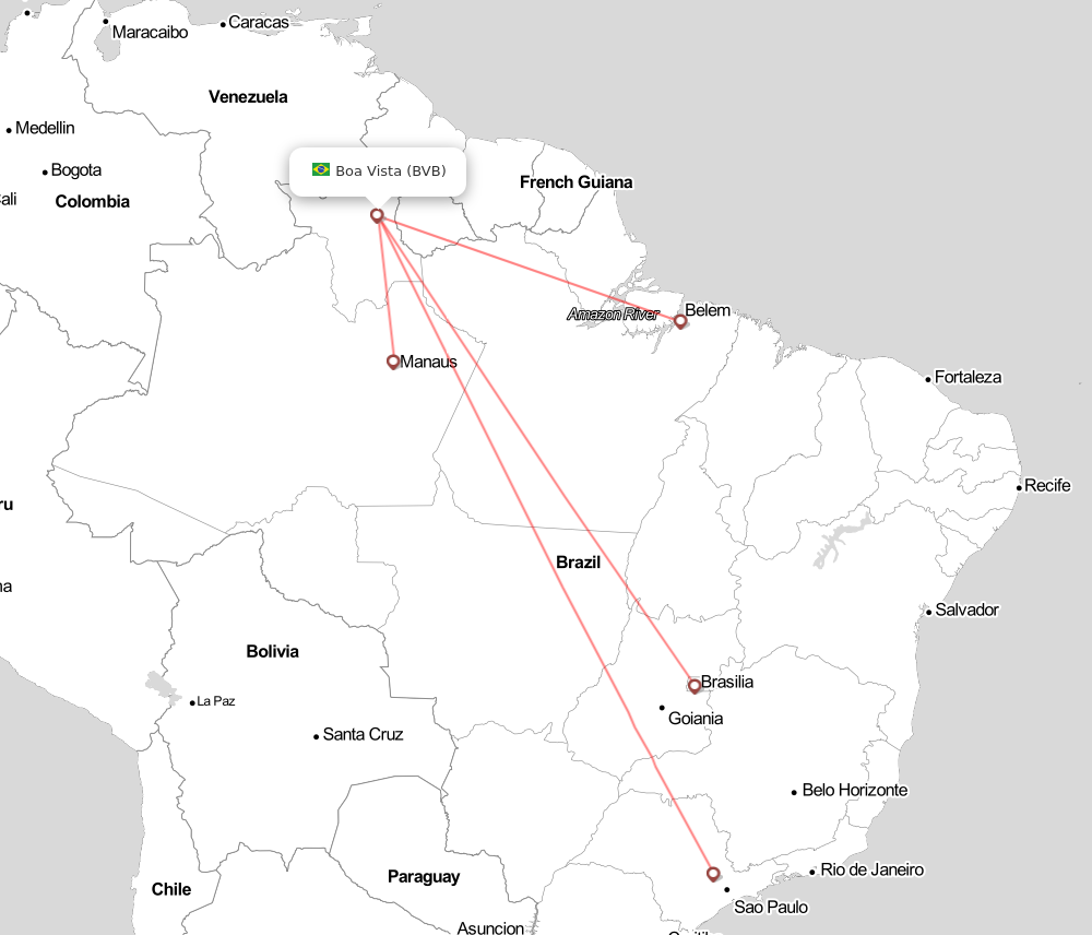 Flight map for BVB