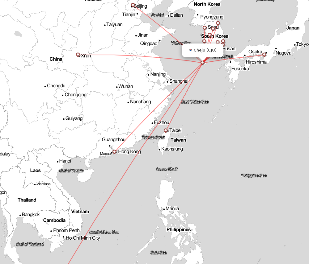 Flight map for CJU