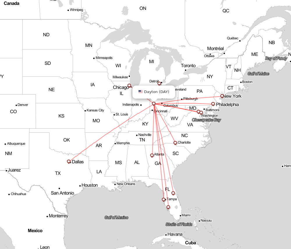 Flight map for DAY