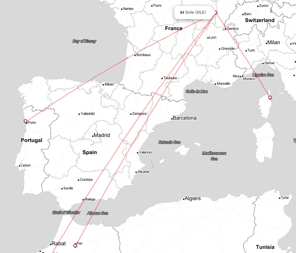 Flight map for DLE