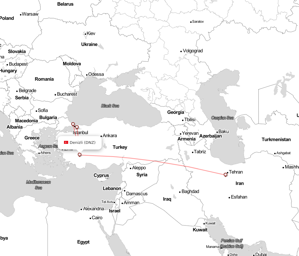 Flight map for DNZ