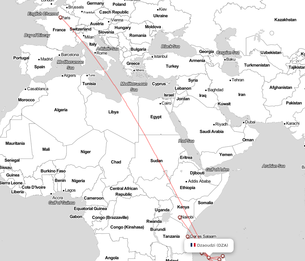 Flight map for DZA