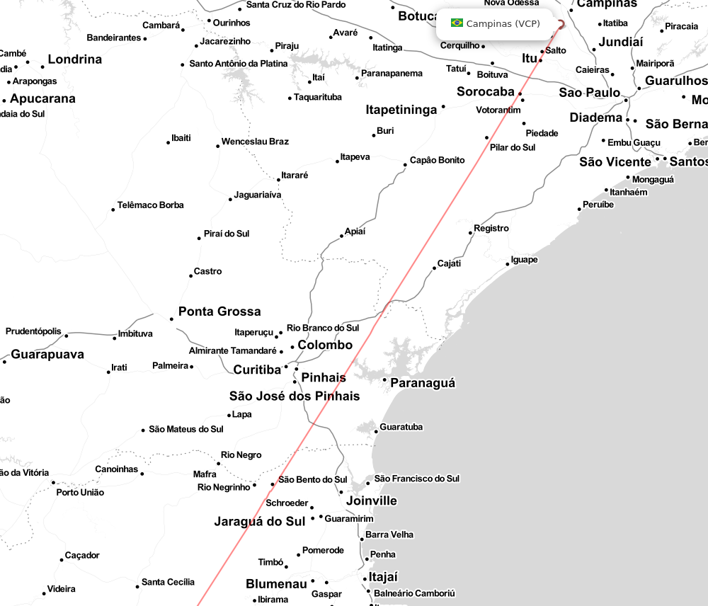 Flight map for EEA