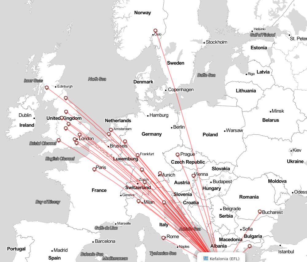 Flight map for EFL