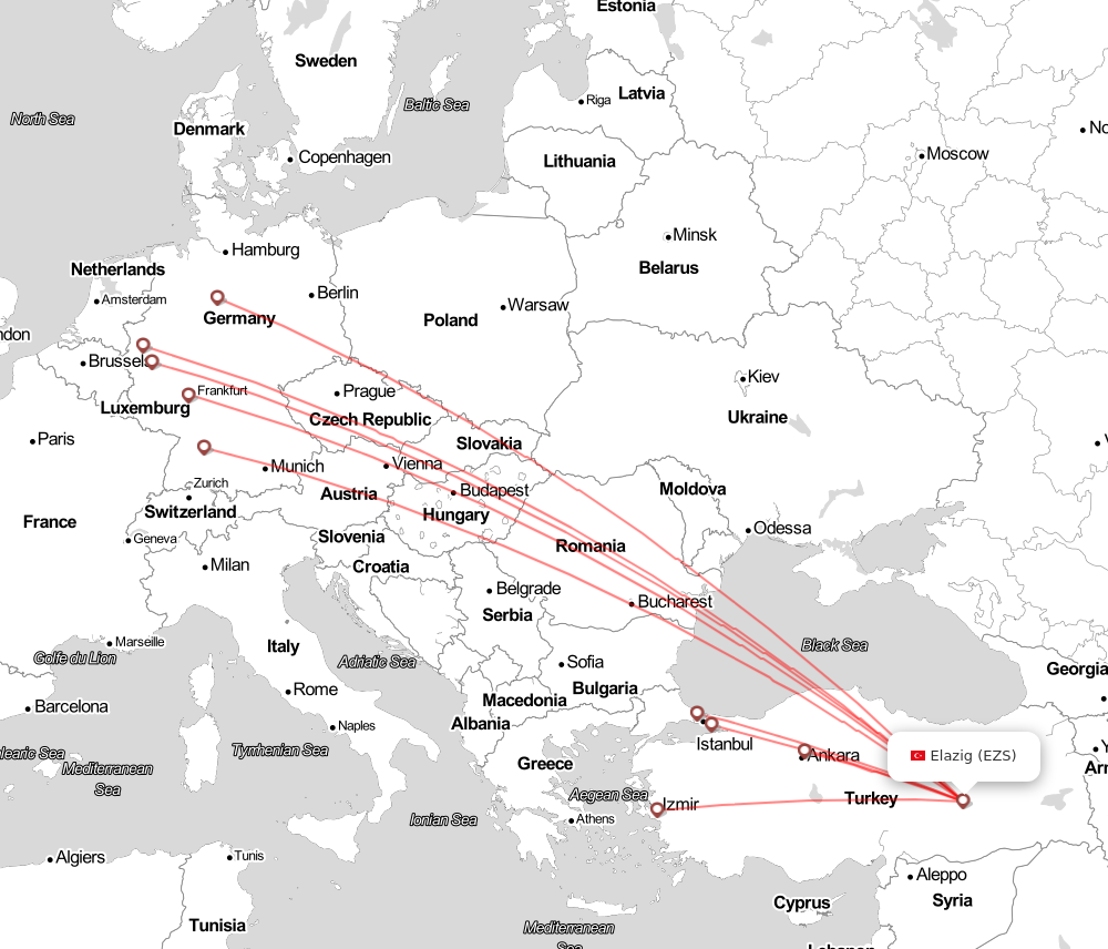 Flight map for EZS