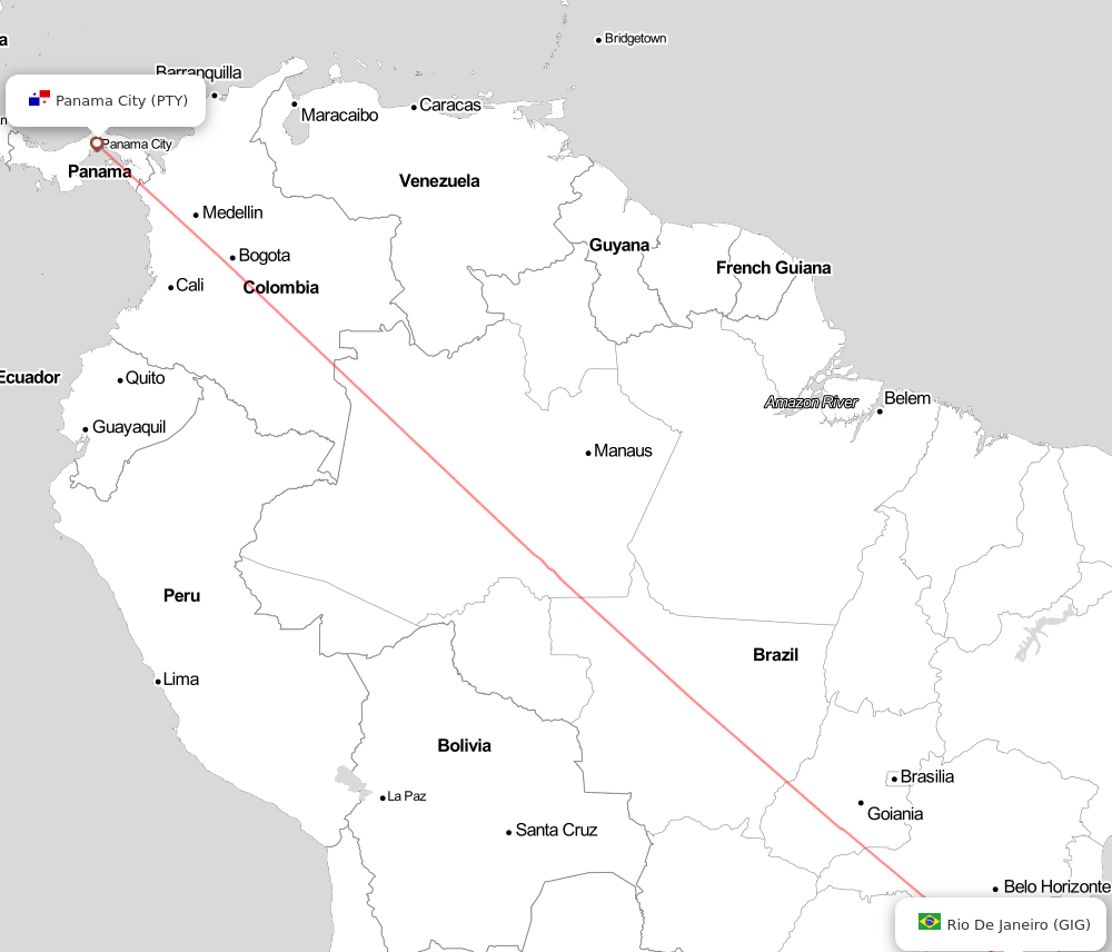 Flight map for GIG-PTY