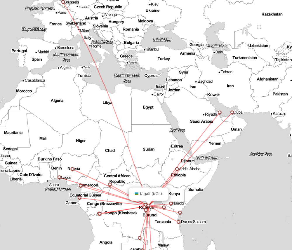 Flight map for KGL