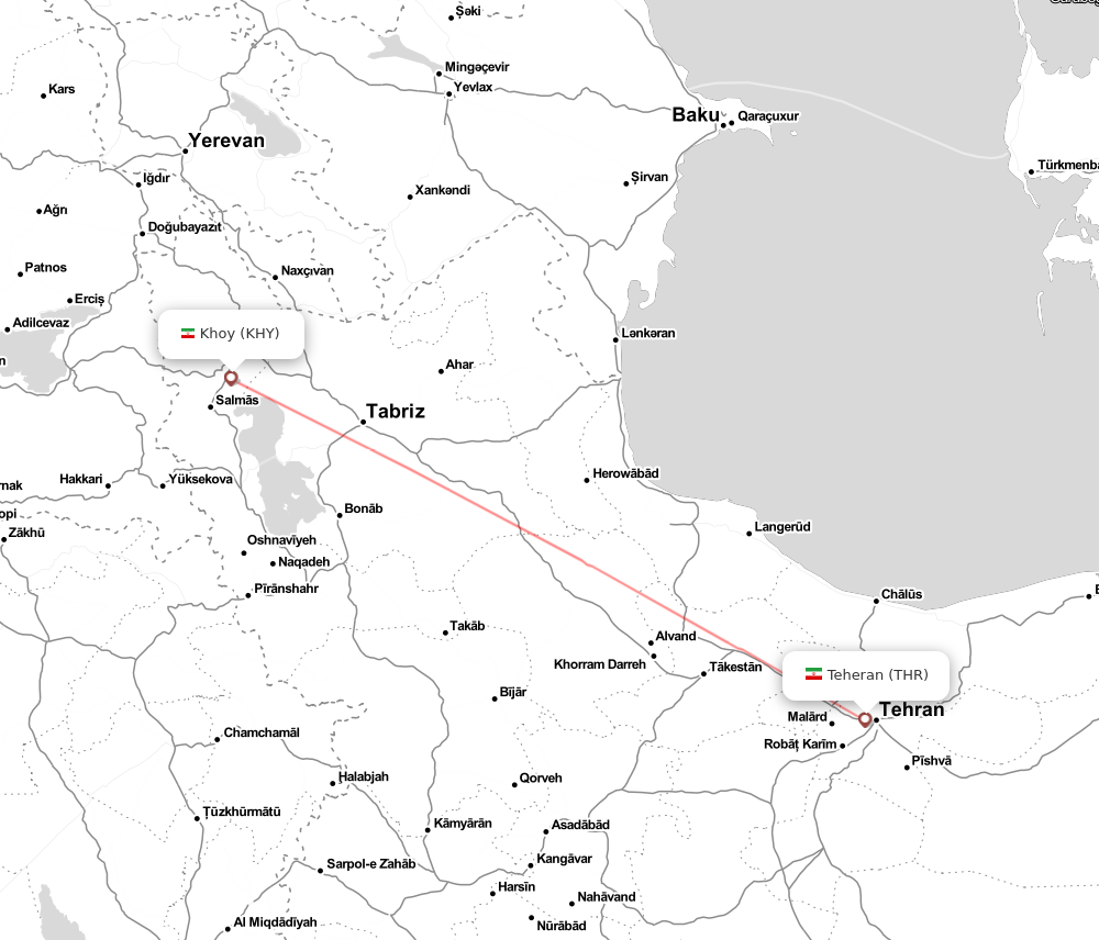 Flight map for KHY