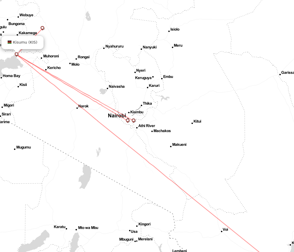 Flight map for KIS