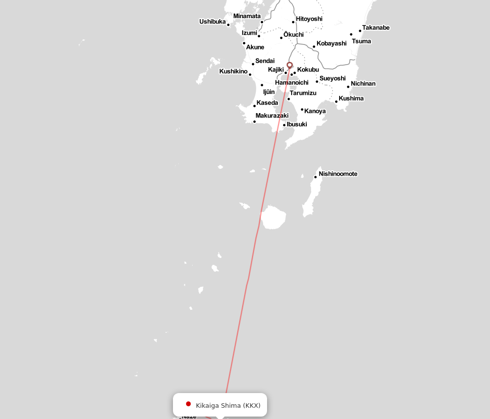 Flight map for KKX