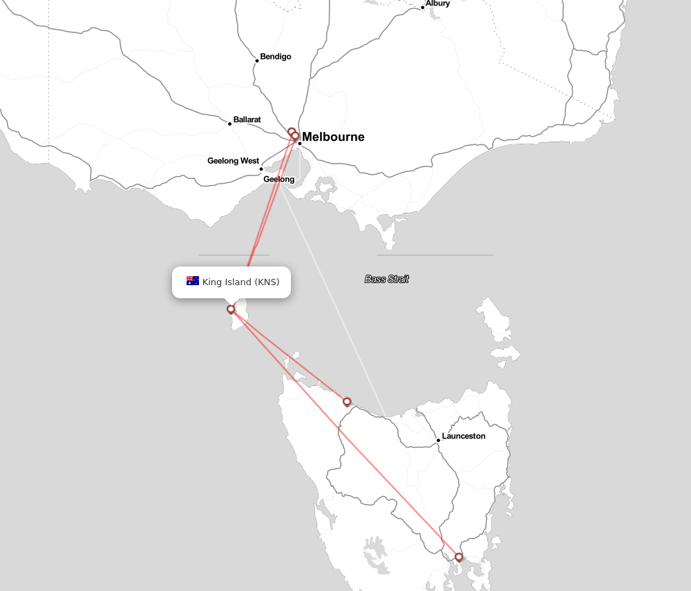 Flight map for KNS