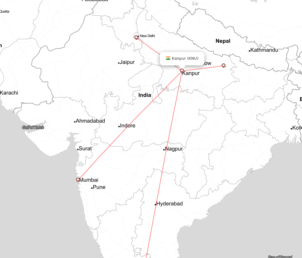 Flight map for KNU