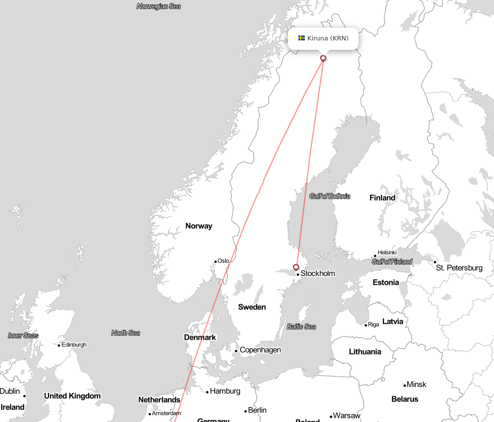 Flight map for KRN