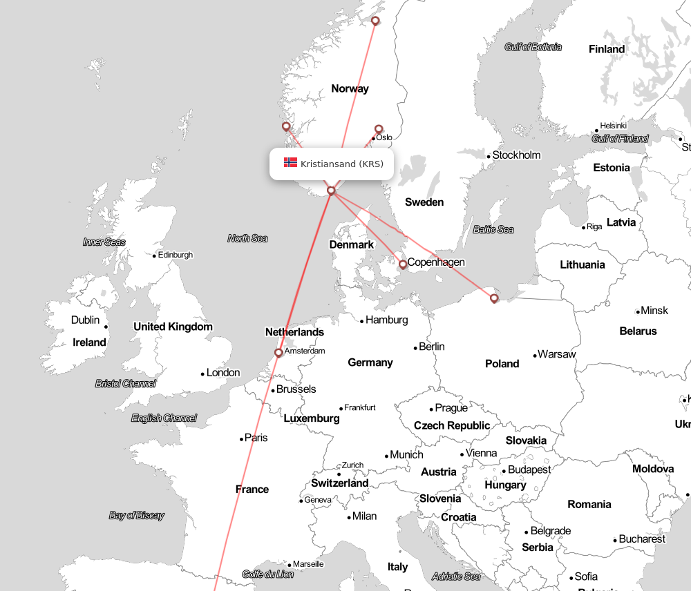 Flight map for KRS