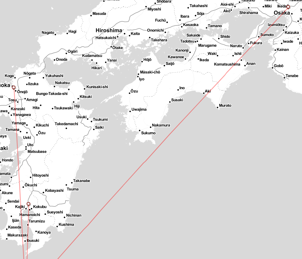 Flight map for KUM