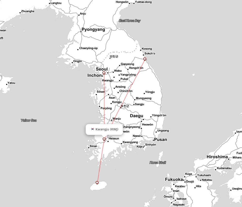 Flight map for KWJ