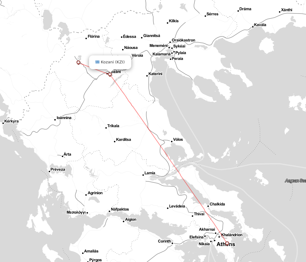 Flight map for KZI