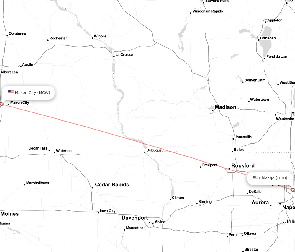 Flight map for MCW