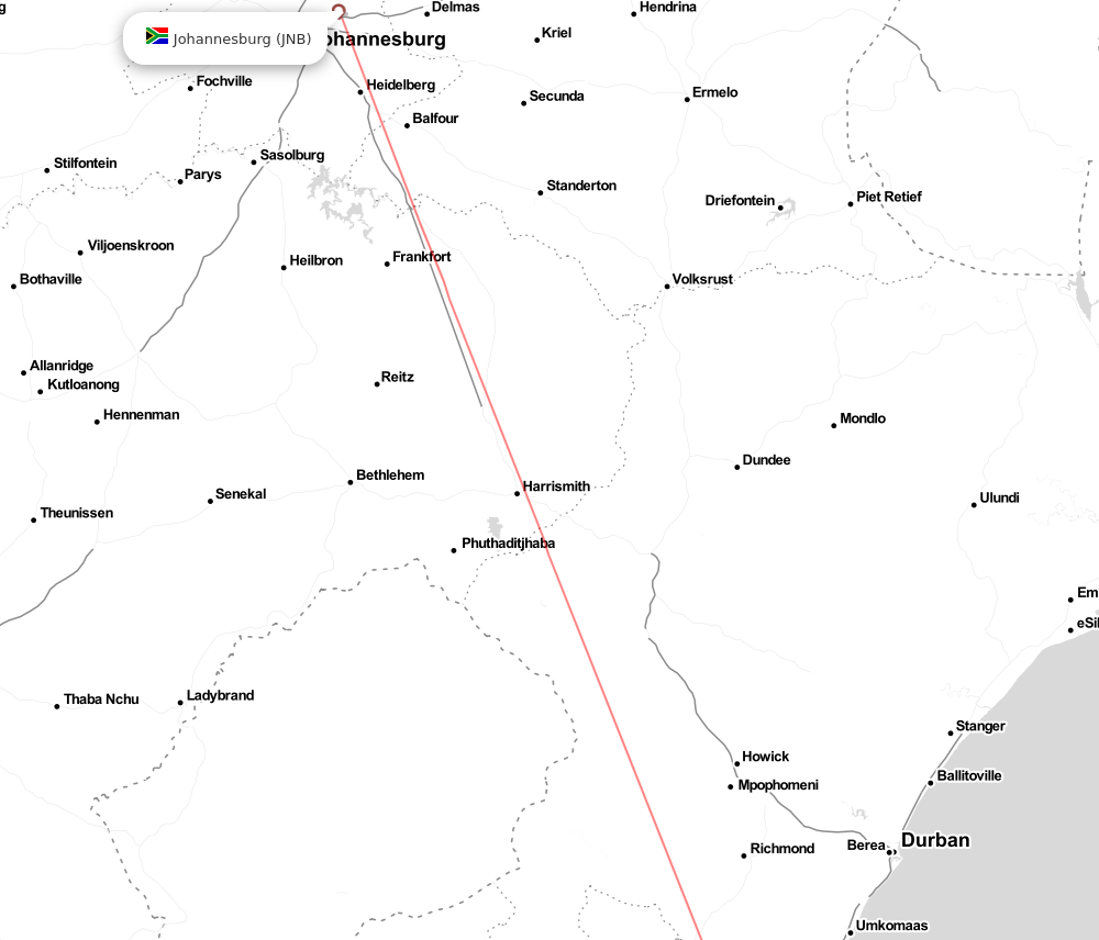 Flight map for MGH