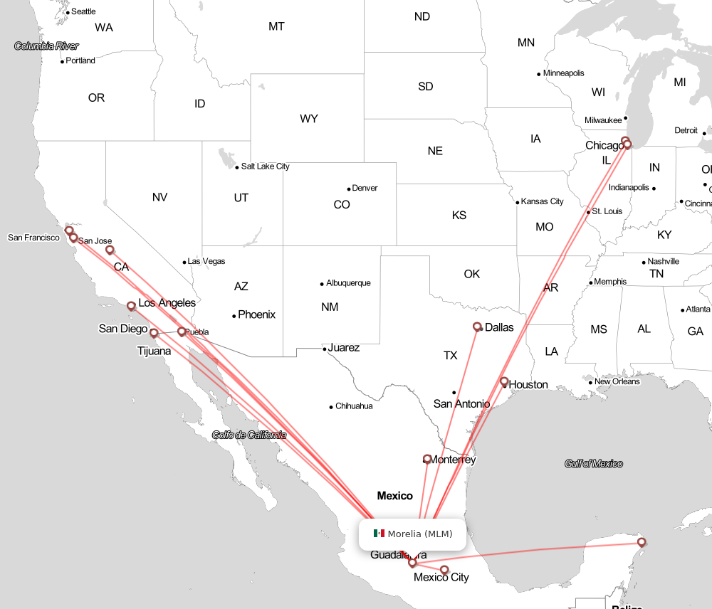 Flight map for MLM