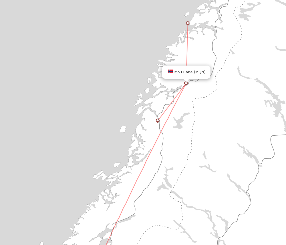 Flight map for MQN