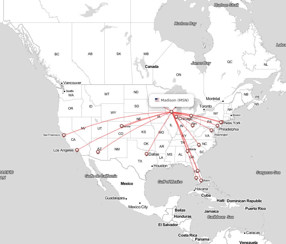 Flight map for MSN