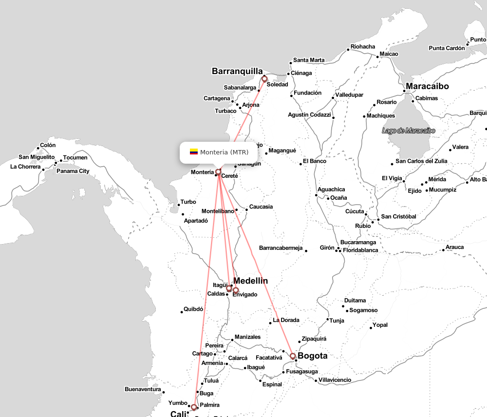 Flight map for MTR
