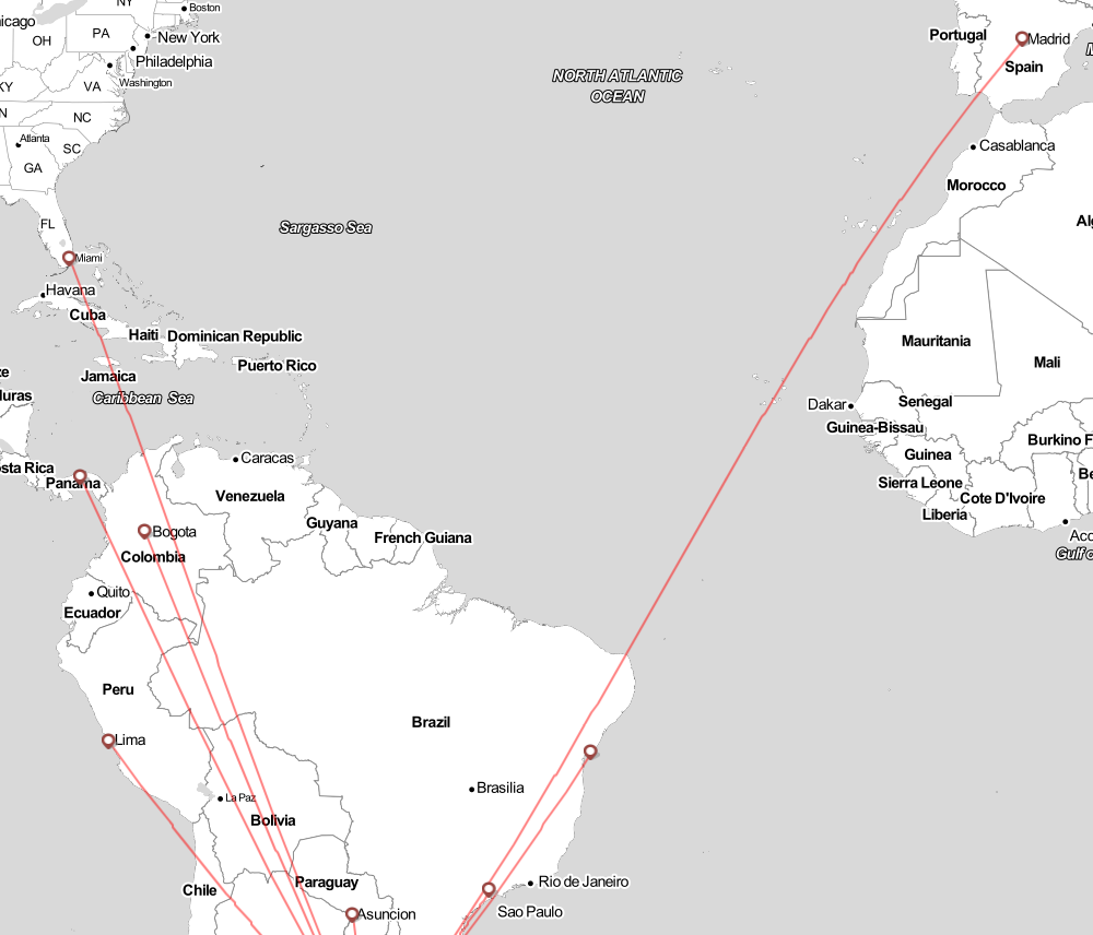 Flight map for MVD