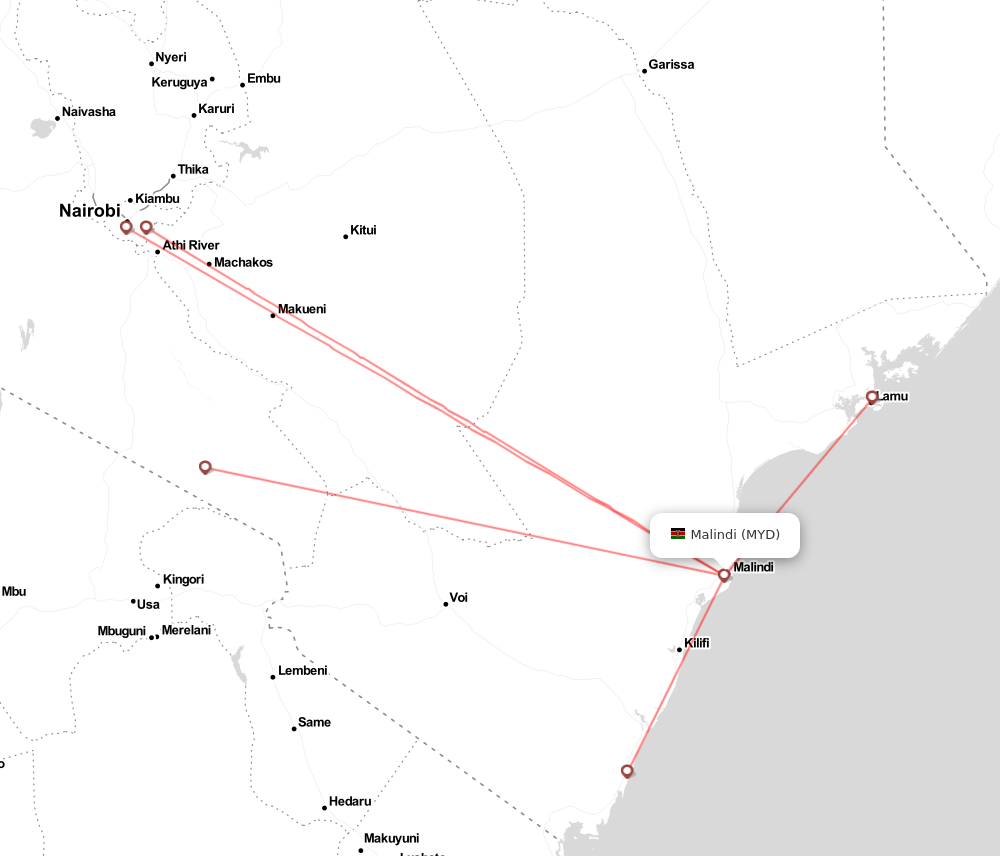 Flight map for MYD