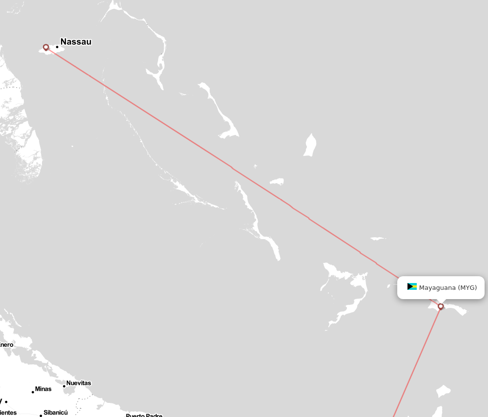 Flight map for MYG