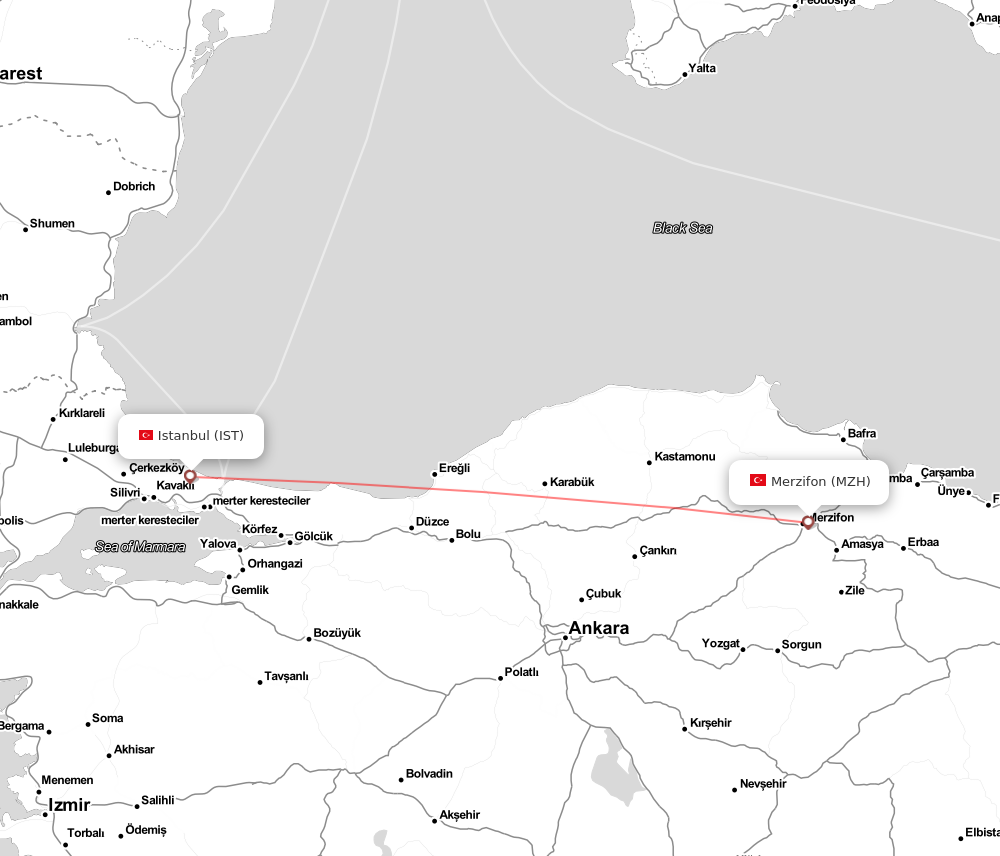 Flight map for MZH