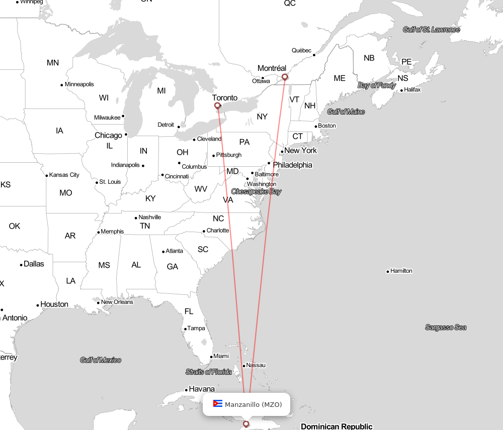 Flight map for MZO