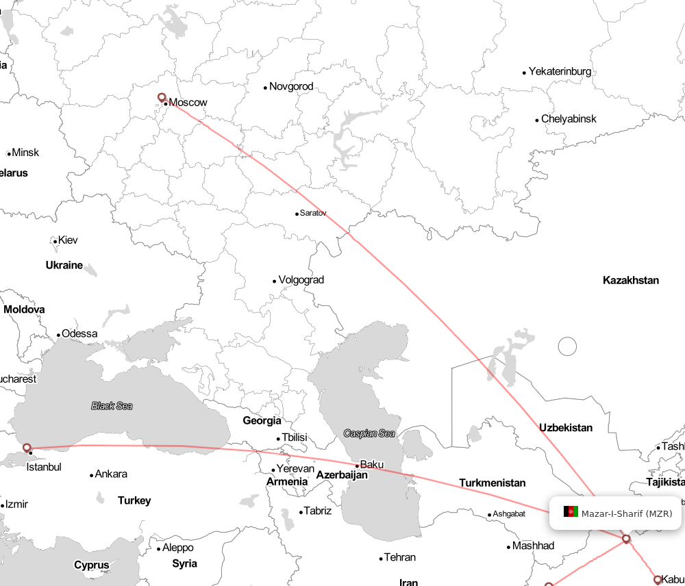 Flight map for MZR