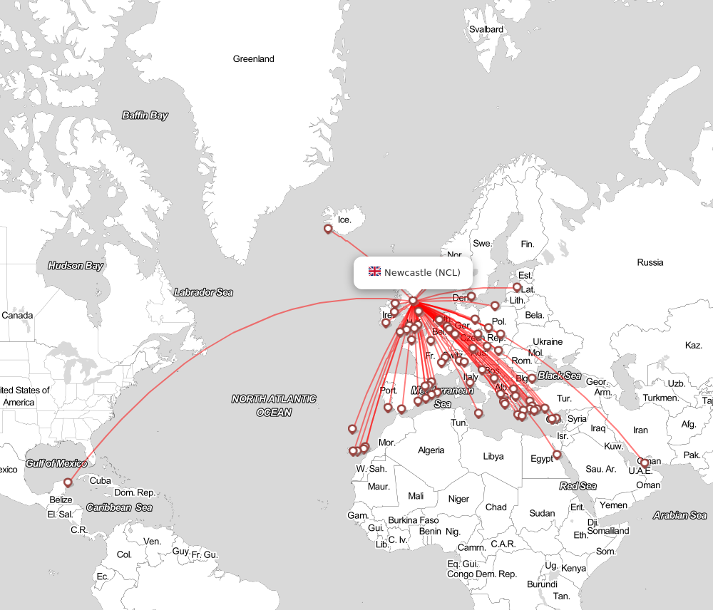 Flight map for NCL