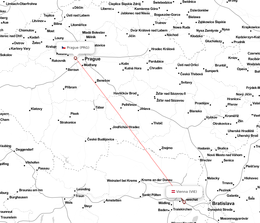 Flight map for AUA706 OS706