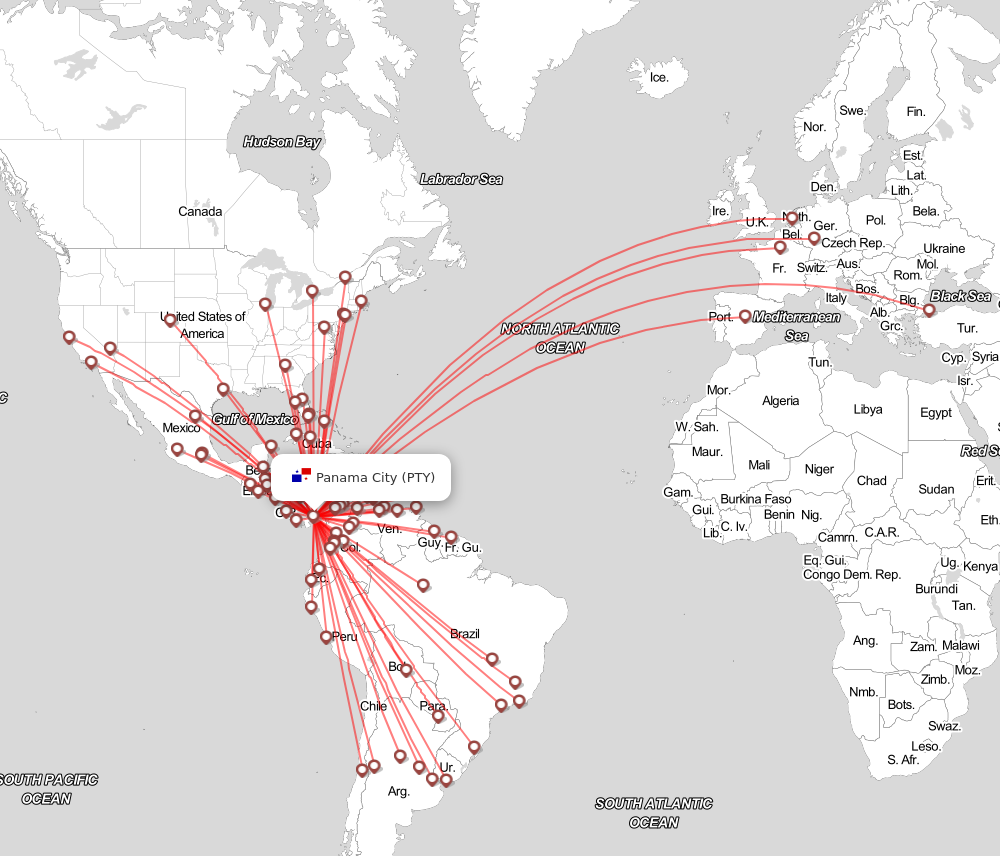 Flight map for PTY
