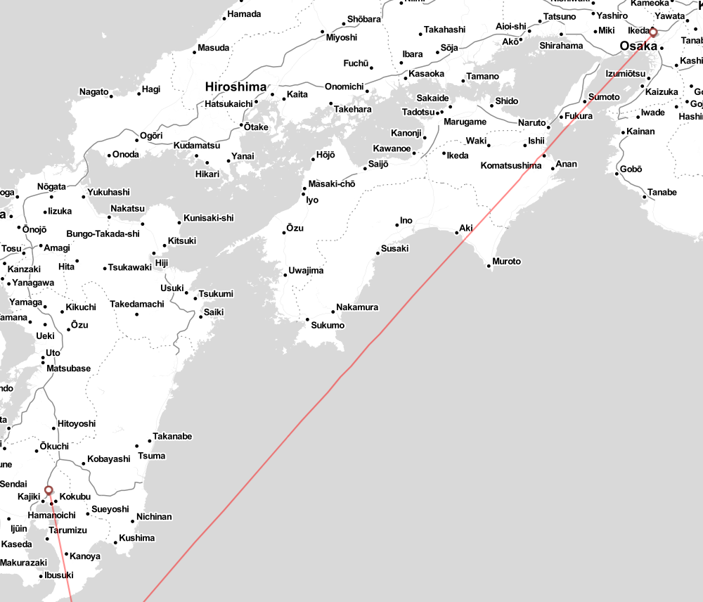 Flight map for TNE