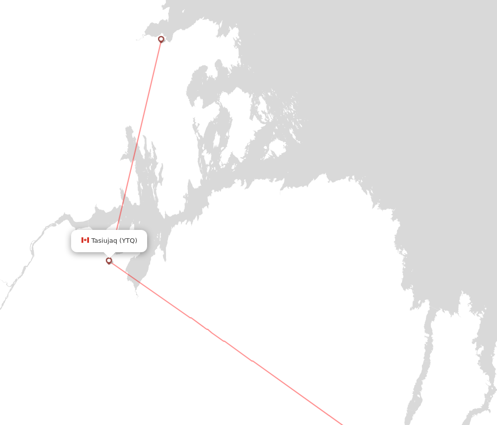 Flight map for YTQ