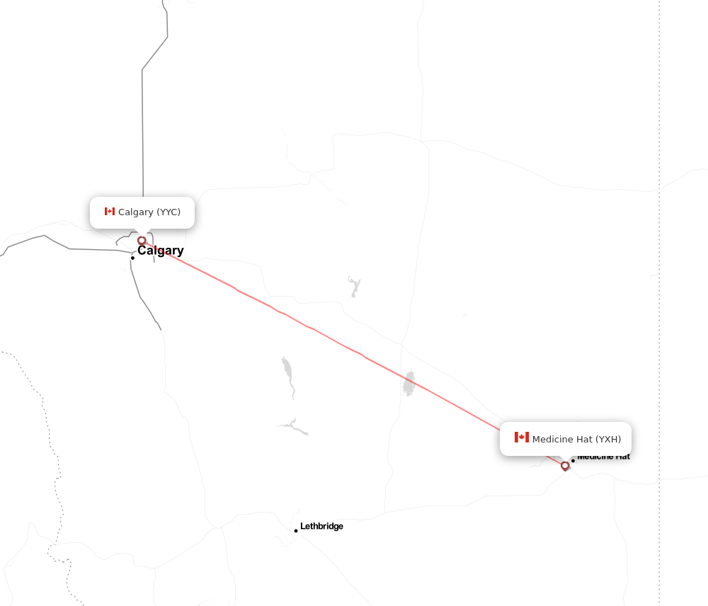 Flight map for YXH