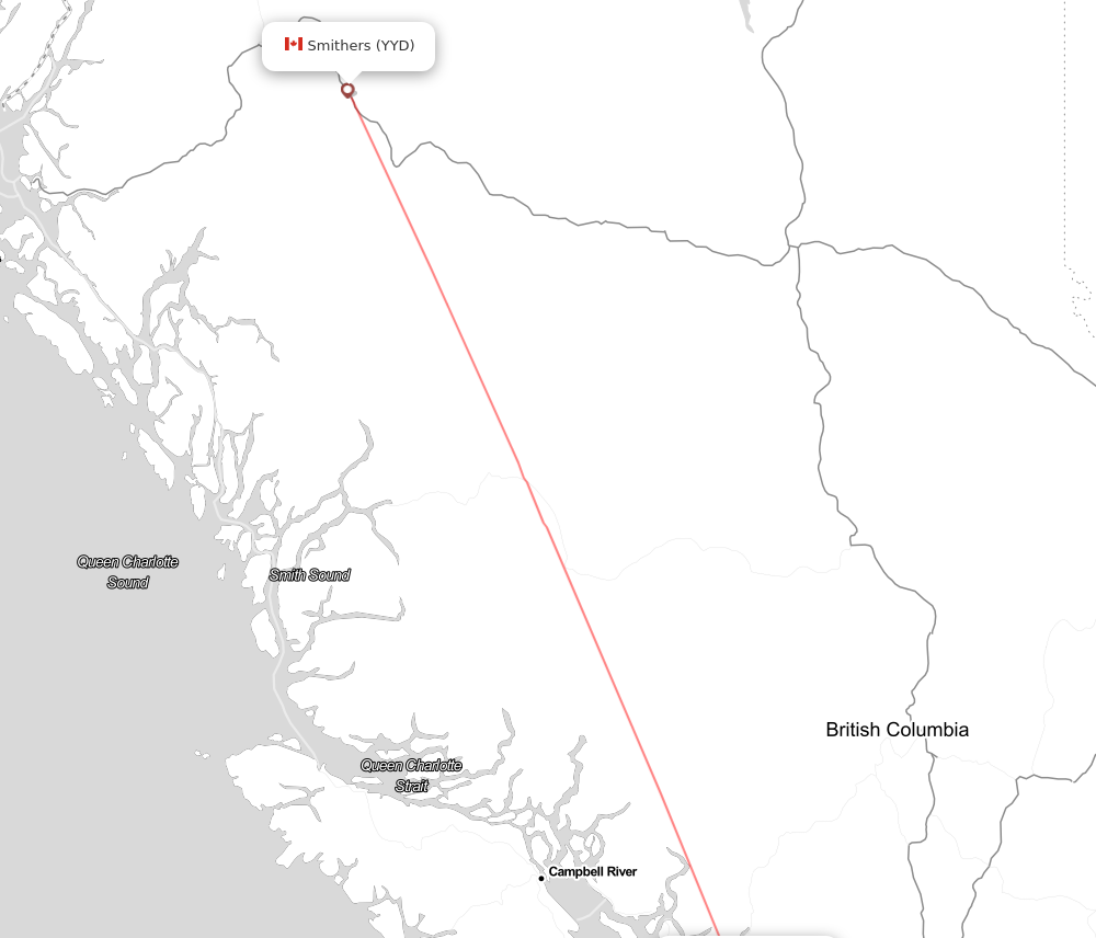 Flight map for YYD